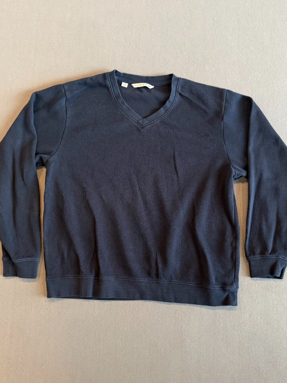 Cutter & Buck V-Neck Sweater Size M Navy Blue 100% Cotton Pullover